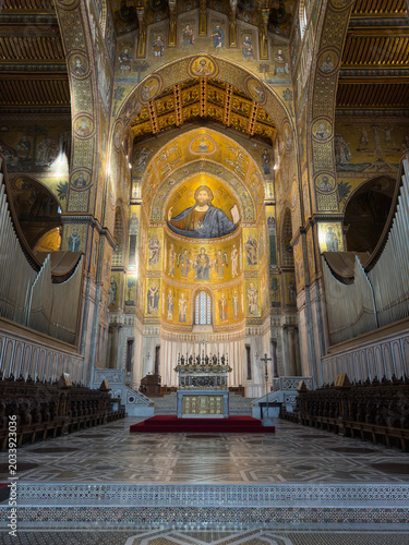 Vászonkép the interior of the cathedral of Monreale