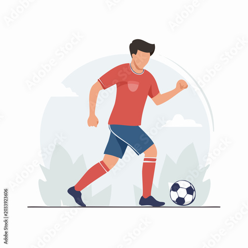 Soccer Player Dribbling Ball