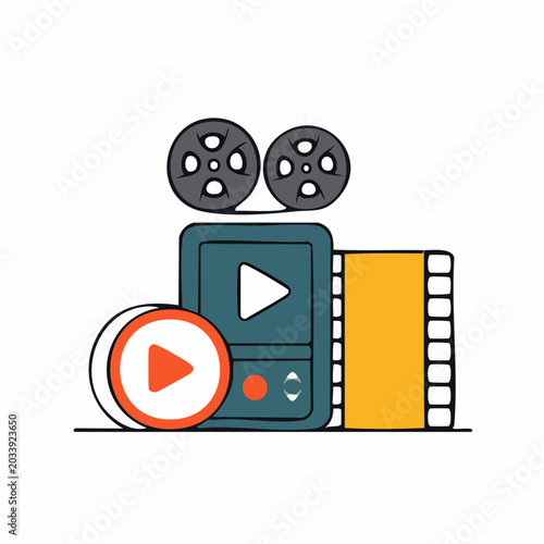 Video Playback and Film Reel Icon