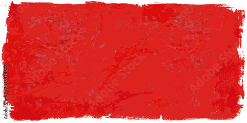 Konstfotografi Vintage red paint brush strokes on a weathered textured white background