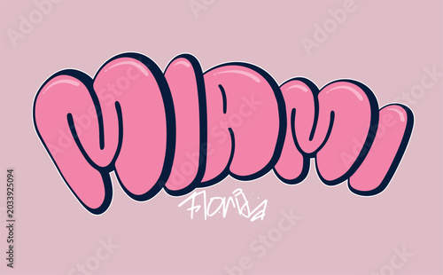 Graffiti style hand drawn lettering, Miami, miami Graffiti style, miami Graffiti vector text, t shirt prints, cards, stickers, badges,graffiti tags, tees art.eps