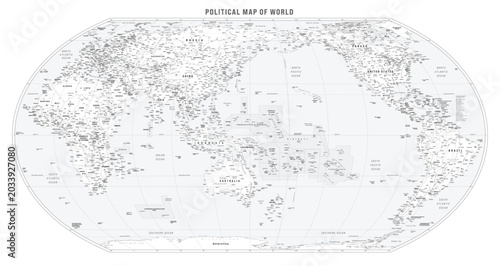 Картината върху платно World Map with high detail