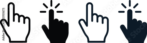 Φωτογραφία Pointing hand icons set outline and filled styles
