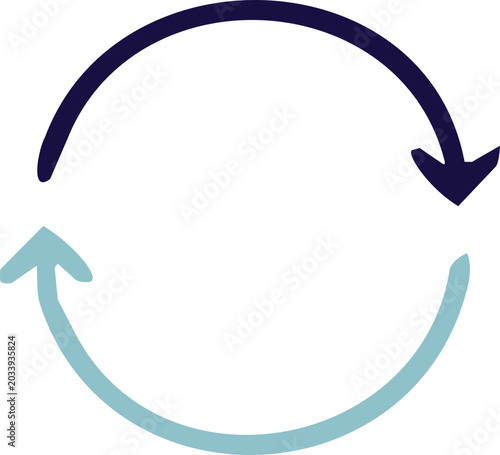 Refresh Cycle Arrow Rotation Icon Flat Vector