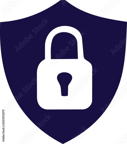 Security Shield Lock Privacy Protection Icon Flat Vector