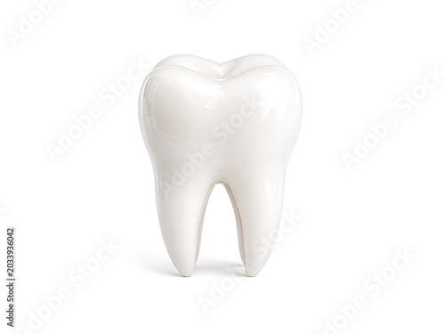 White tooth isolated on white background
