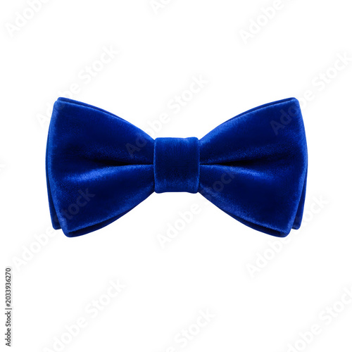 Luxury Blue Satin Bow Tie Ribbon Isolated on Transparent Background PNG