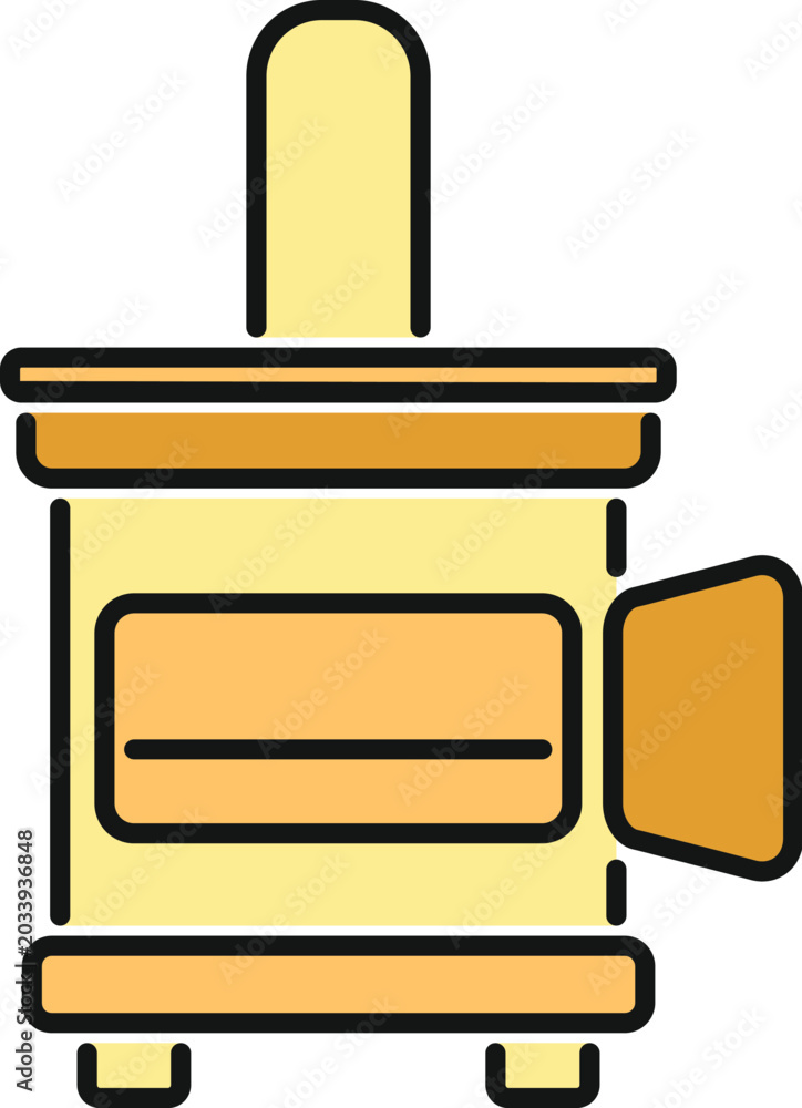 Fototapeta premium Sauna stove icon representing home heating or wellness