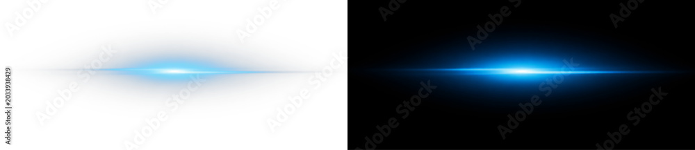 Fototapeta premium Blue optical lensflare beams with luminous radiance and glowing energy