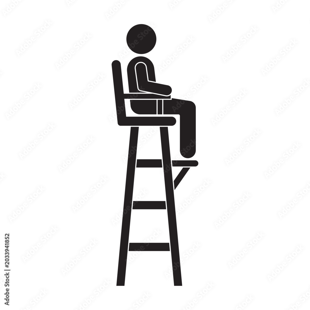 Fototapeta premium lifeguard flat icon vector illustration