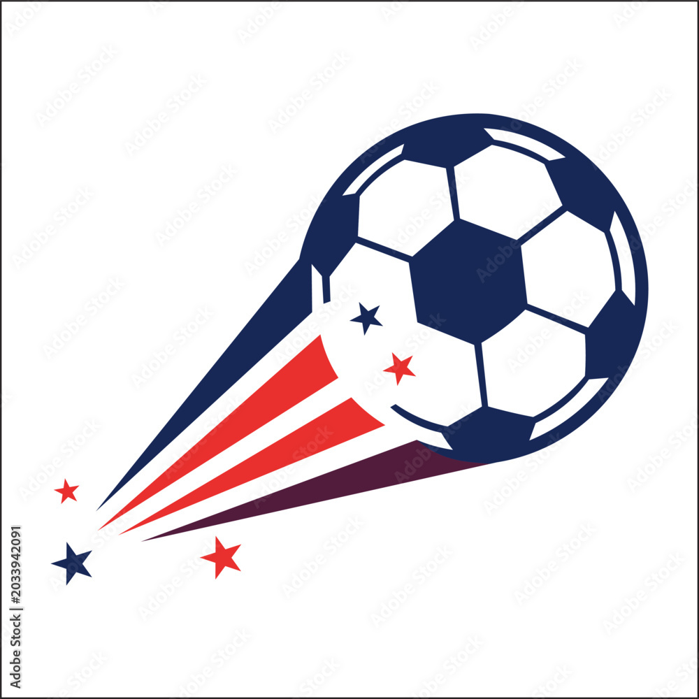 Naklejka premium Dynamic Soccer Ball Logo Vector – Modern Football Sports Design Illustration