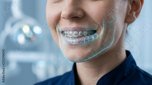 Ai diagnostic healthcare tool orthodontic braces dentistry digital smile ai diagnostic healthcare tool. future health care innovation. clinical science medicine research, patient analysis tool