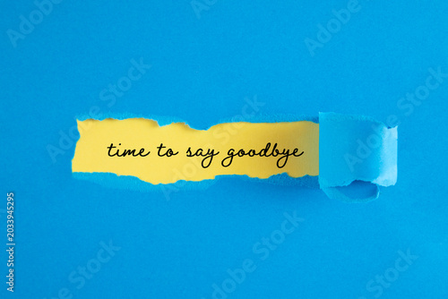 Obraz na plátně time to say good bye torn paper