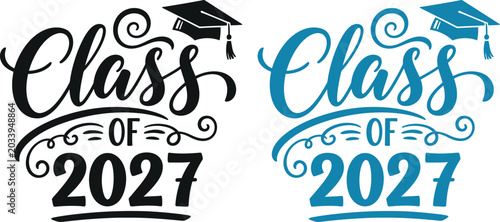 Class of 2027 graduation design with graduation cap