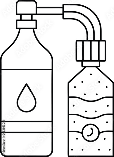 bottled water line art vector illustration on transparent background