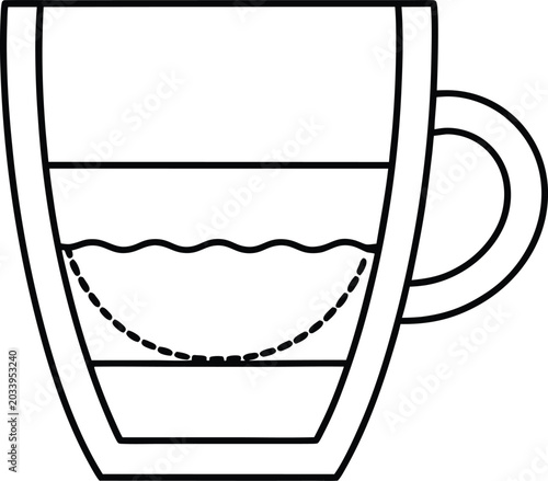 americano line art vector illustration on transparent background