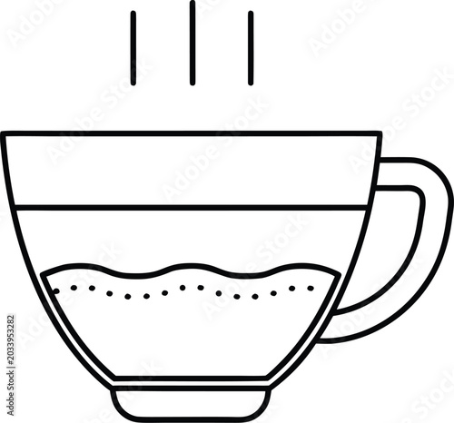 americano line art vector illustration on transparent background