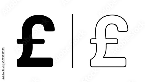 Bild auf Leinwand British Pound Sterling Currency Symbol Icon Set