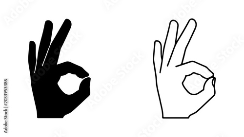 Photos Set Of Hand Gestures Showing Ok Sign