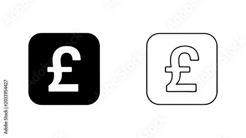 Foto British Pound Sterling Currency Symbol Icon Set