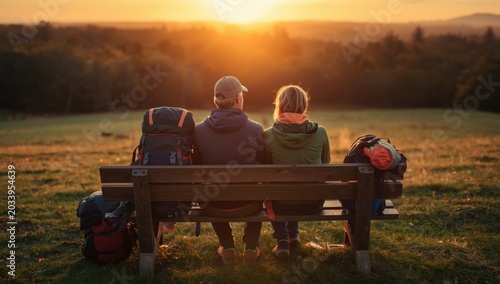 young couple sitting on a bench