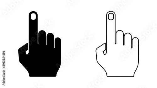 Foto Voting Finger With Ink Mark Silhouette And Line Icons