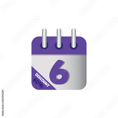 Calendar Icon With 50% Discount