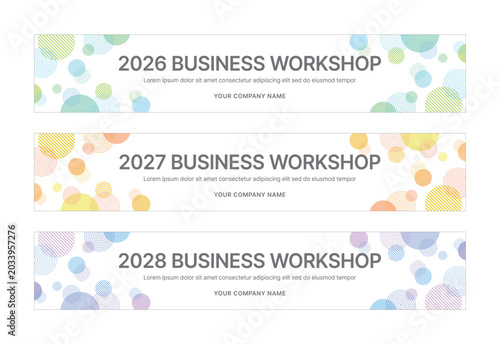 Modern business banner templates with abstract geometric patterns. Perfect for workshops, events, conferences, presentations, or branding projects, combining style and professionalism.