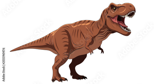 Obraz na płótnie Roaring Tyrannosaurus Rex Dinosaur, Prehistoric Creature Illustration