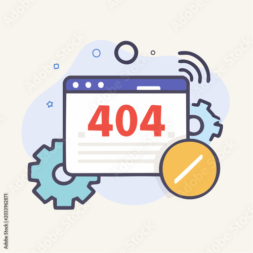 404 Error Page Not Found Illustration