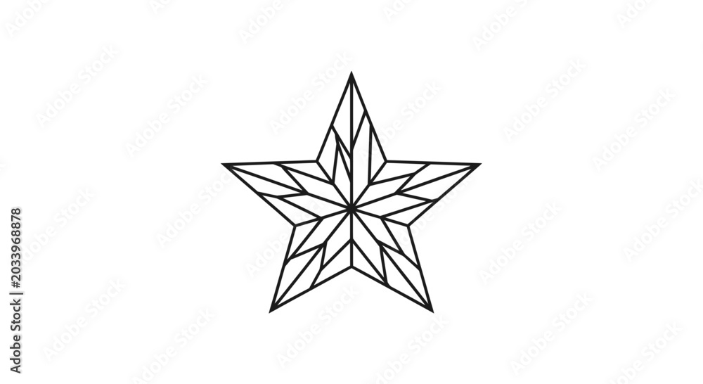 Obraz premium Geometric Star Shape Outline, Abstract Star Design, Minimalist Star Symbol