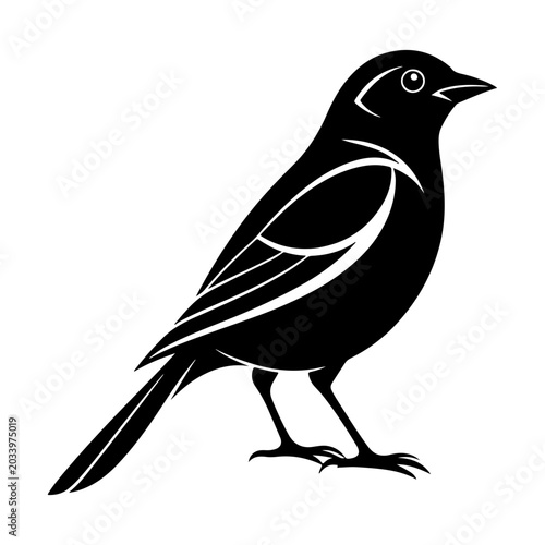 bird silhouette black vector icon style