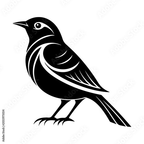 bird silhouette black vector icon style
