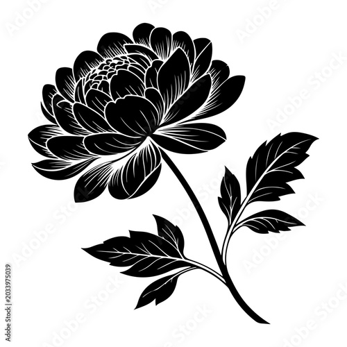 flower silhouette black vector icon style