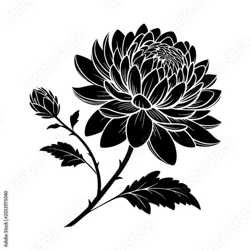 flower silhouette black vector icon style