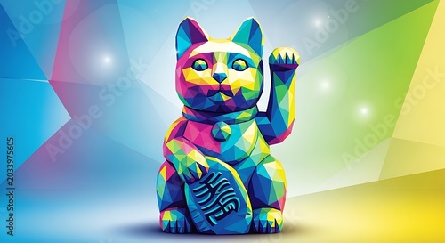 Colorful lucky cat