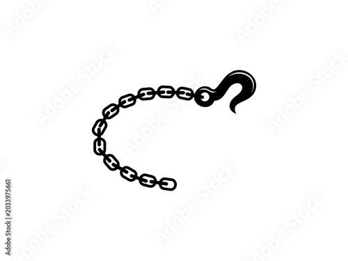 Tow Chain Hook Logo Vector Towing Strength Security Heavy Duty Transport
