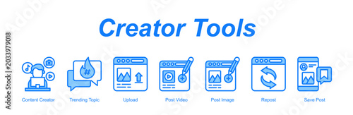 Foto Creator Tools banner web icon vector illustration concept with an icon of Conten