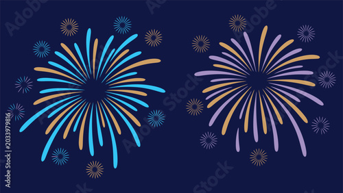 Foto Colorful fireworks display with vibrant bursts of light against a dark backdrop