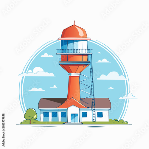 Water Tower Illustration