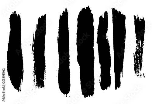 Abstract Black Brush Marks, Vector Set
