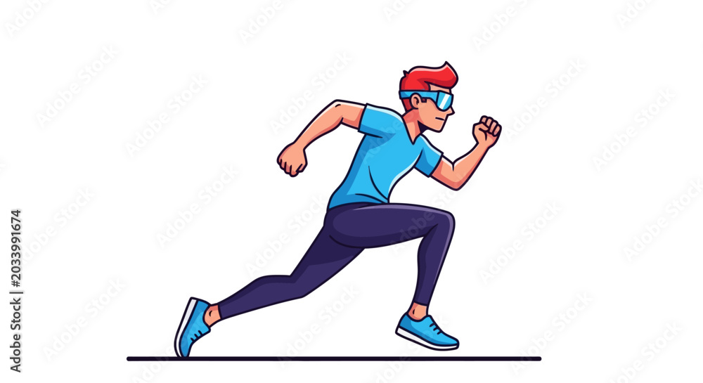 Fototapeta premium Man running in casual athletic wear.