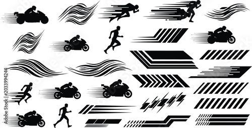 Racing Motion Element Collection Vector Illustration for Speed Design