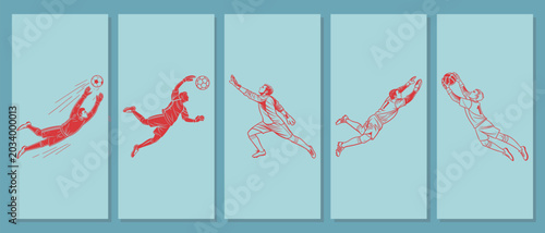 Tableau sur toile Professional soccer goalkeepers perform acrobatic dives, saving goals during intense matches, demonstrating impressive athleticism and skill