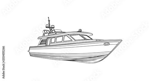 Tableau sur toile A large yacht boat sailing water.
