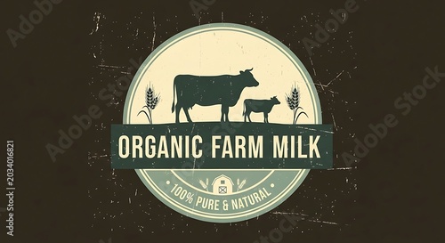 Organic farm milk label
