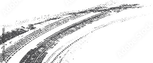 Фотография Black curving dirty tire track mark