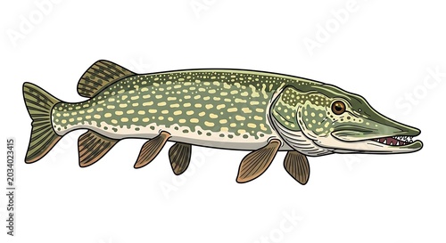 Illustration of a northern pike