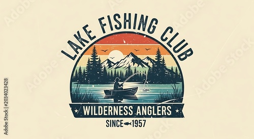 Lake fishing club emblem