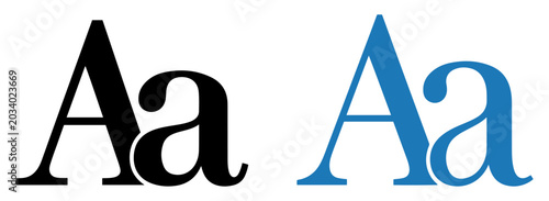 Photos font size preview vector icon